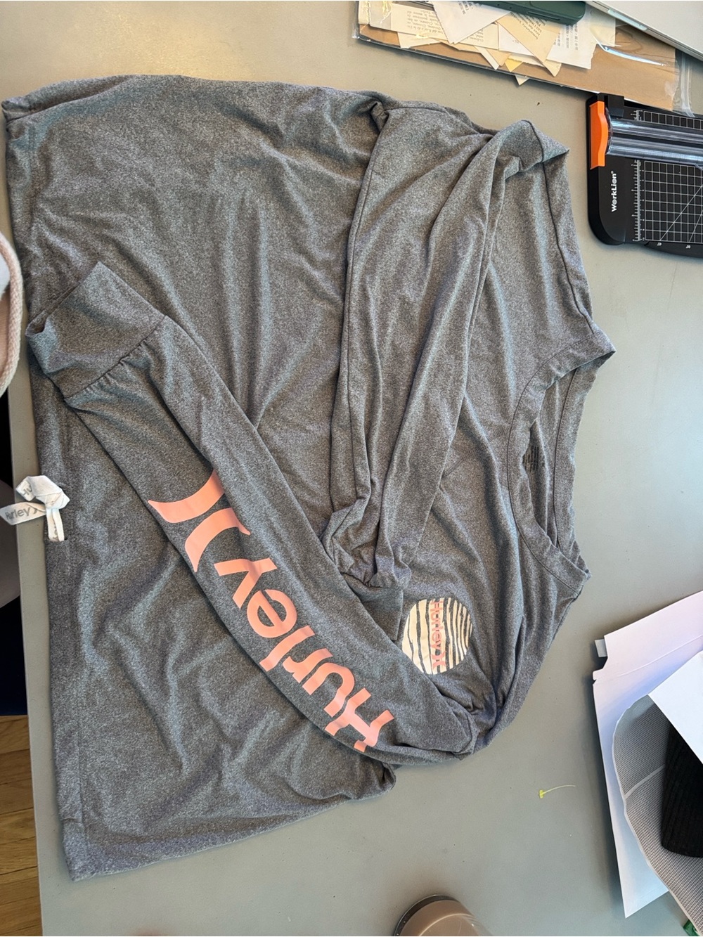 Hurley Heather Gray Long Sleeve Crew Tee